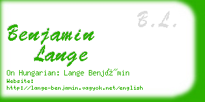 benjamin lange business card